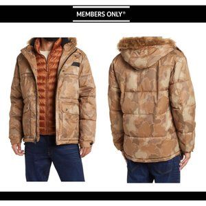 MEMBERS ONLY Wheat Camo Faux Fur Hooded Jacket